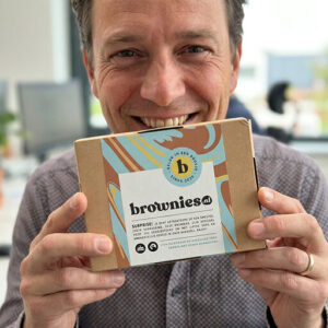 Brownies cadeau voor een collega