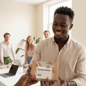Brownies cadeau voor een collega