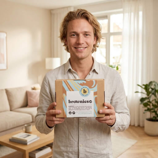 Brownies cadeau voor een vriend